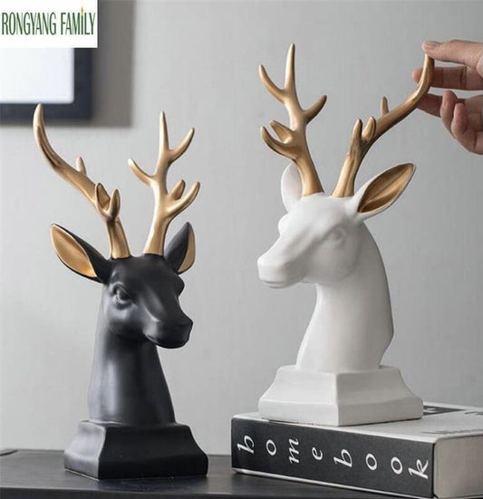 Deer head statue
