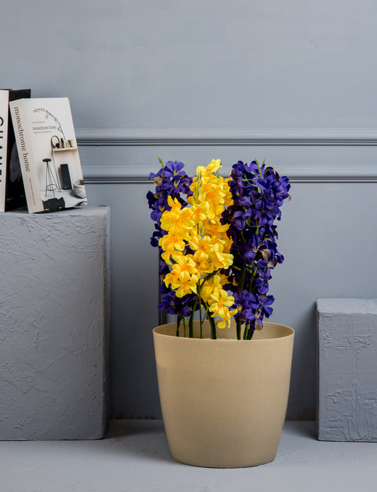 Acrylic basket with colory plant