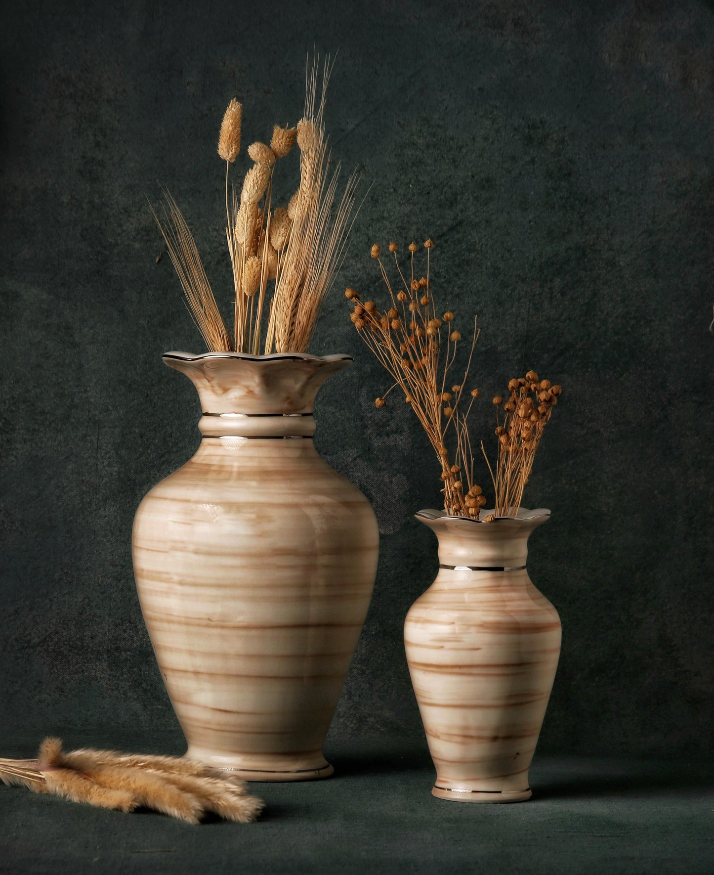 Porcelain marble color  vase set