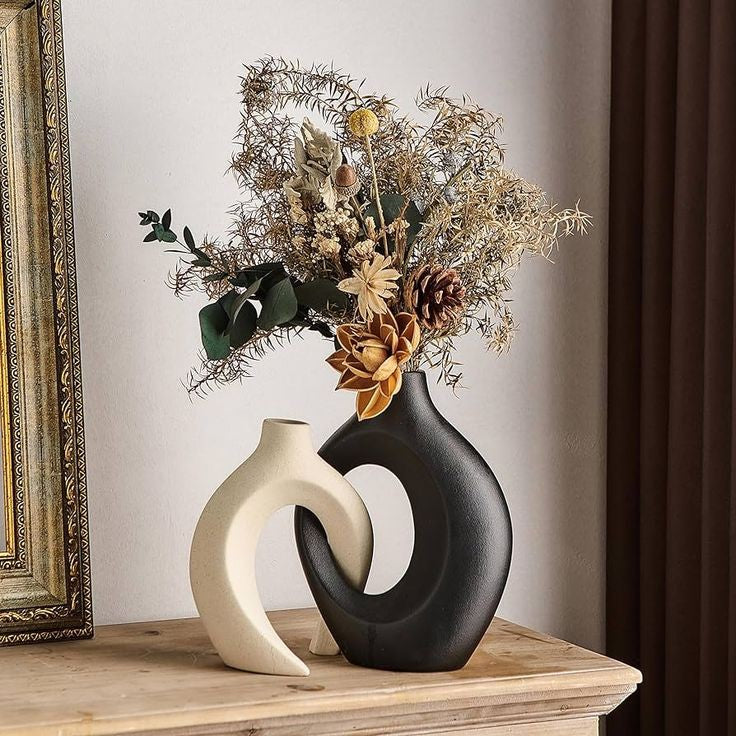 Hollow Vase Set of 2 for Modern Home Decor